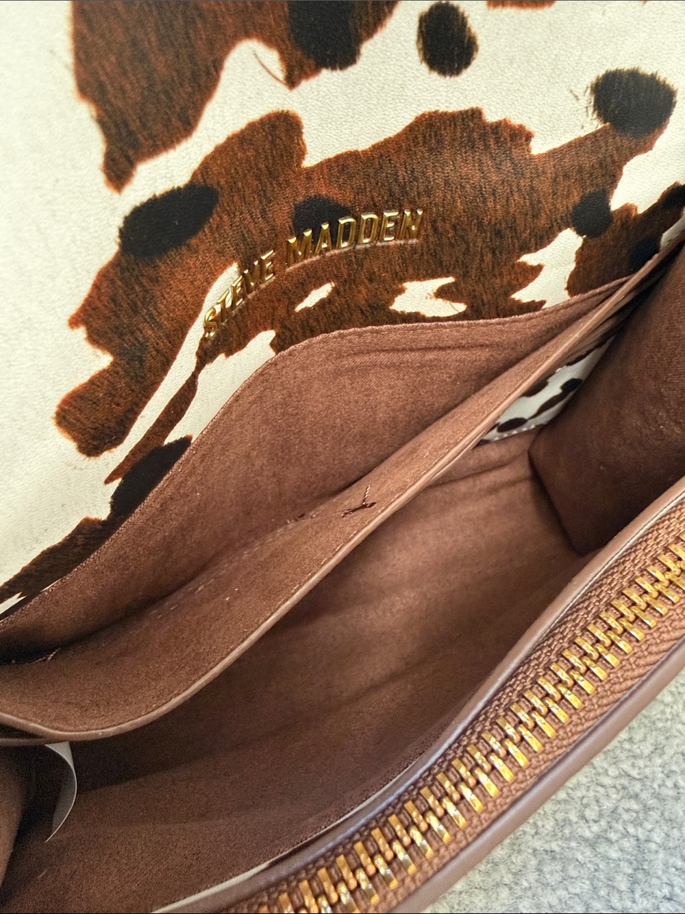 NWT Steve Madden Cowhide-Print Crossbody Bag - Picture 15 of 16